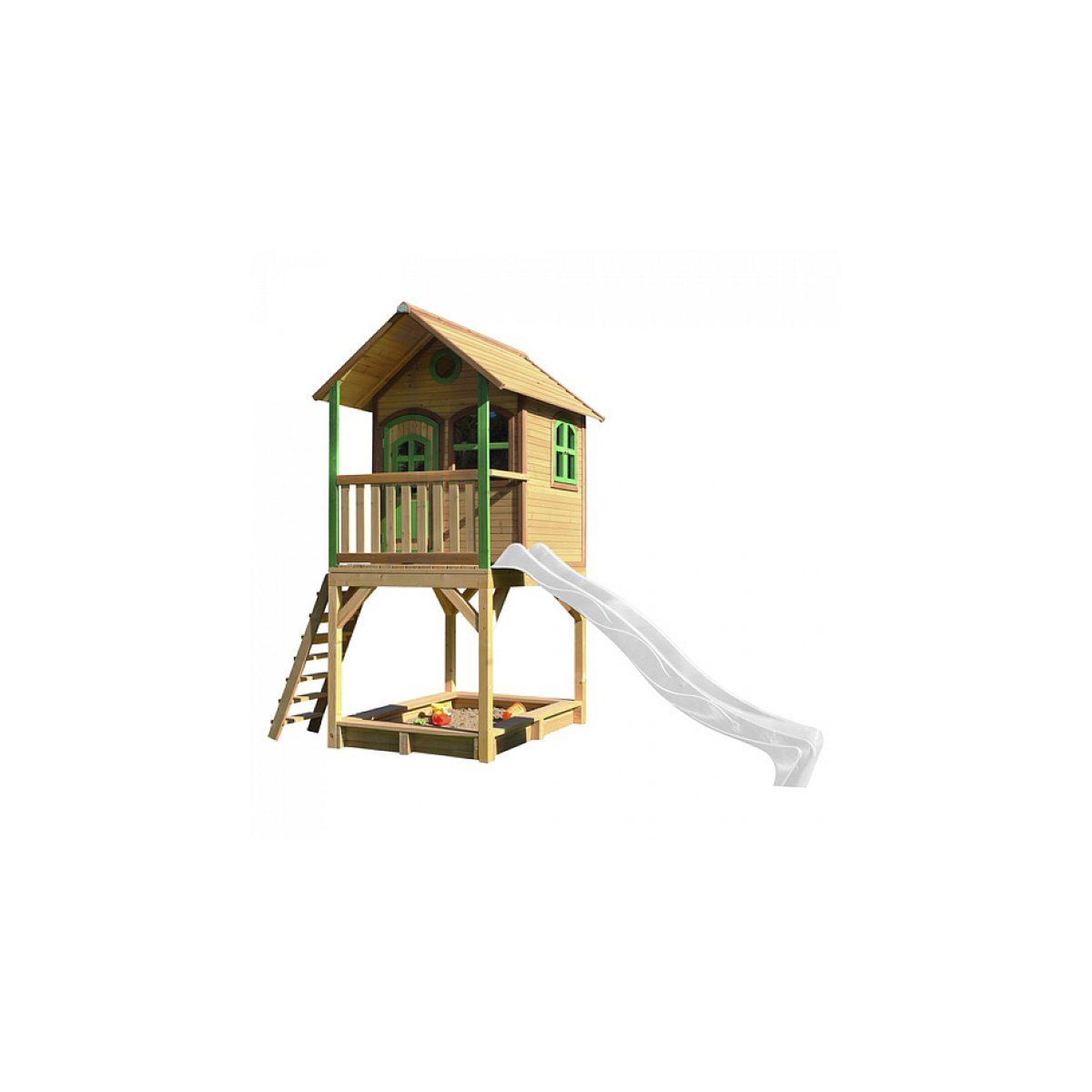 Axi House Axi classic sarah maisonnette marron vert toboggan blanc