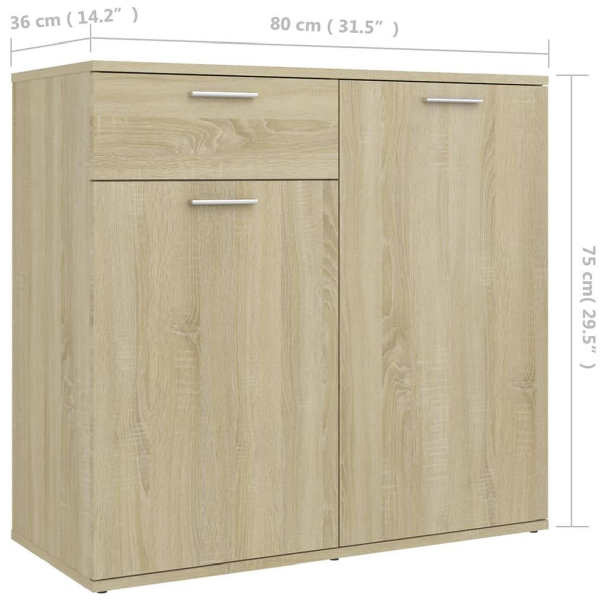 VIDAXL Buffet chene sonoma 80x36x75 cm bois d'ingenierie