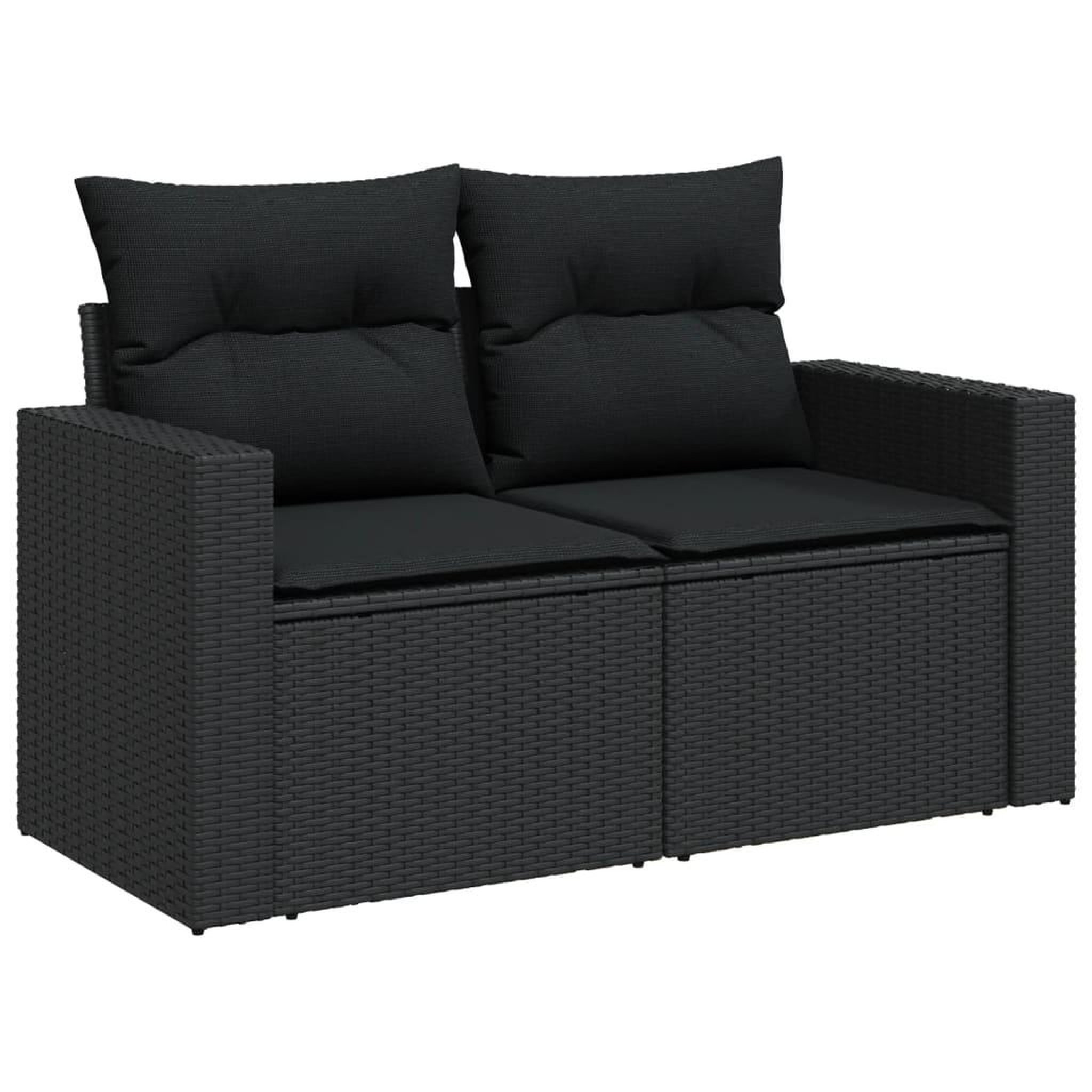 Voir la diapositive 5 : VIDAXL Salon de jardin 5 pcs avec coussins noir resine tressee