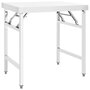 Voir la diapositive 1 : VIDAXL Table de travail pliable de cuisine 85x60x80cm Acier inoxydable