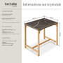 Voir la diapositive 6 : tectake Table de bar en rotin avec cadre en aluminium et bois marron naturel