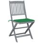 Voir la diapositive 2 : VIDAXL Chaises pliables d'exterieur lot de 6 et coussins Bois d'acacia