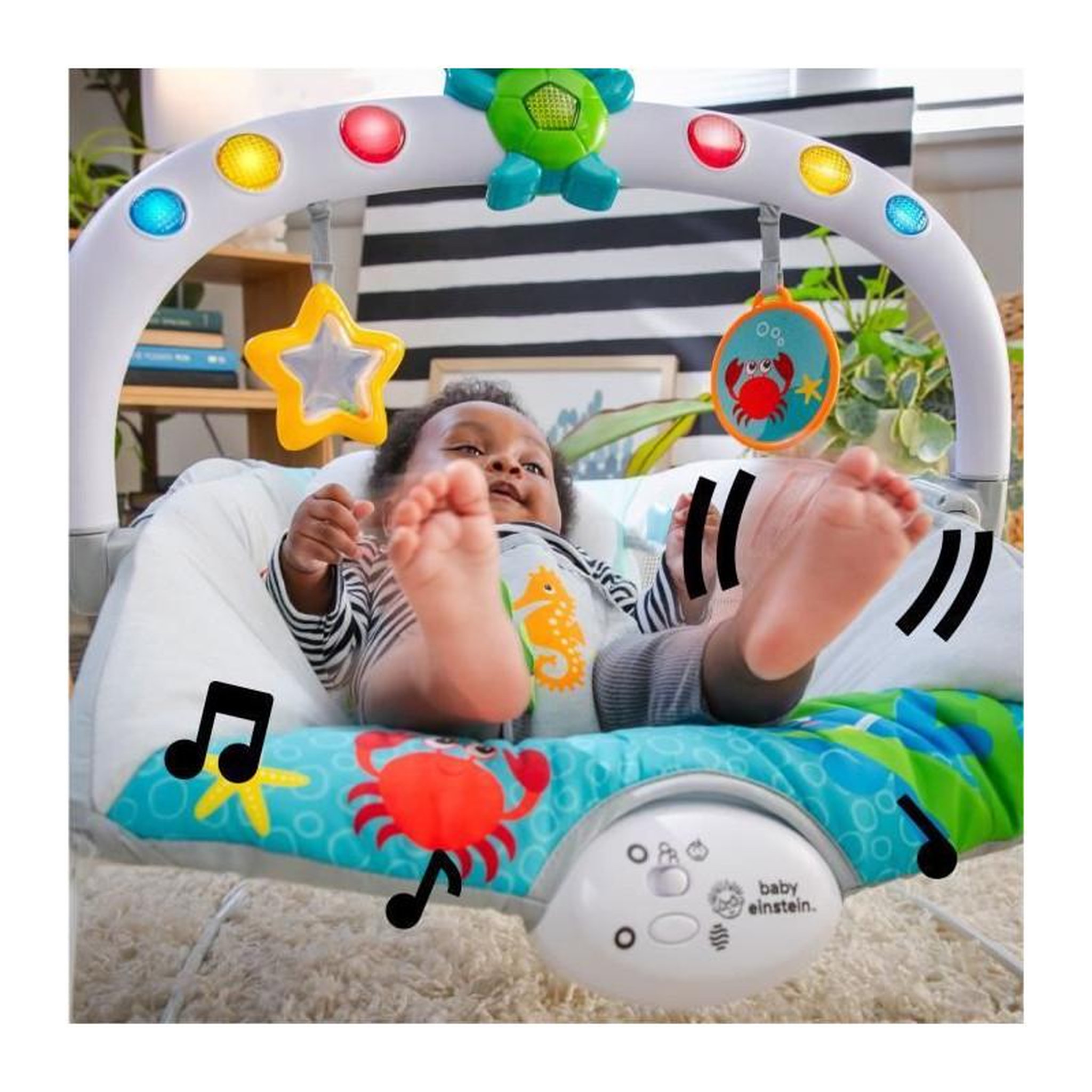 Voir la diapositive 2 : BABY EINSTEIN BABY EINSTEIN Transat Neptune - Ocean Explorers, 15 mélodies, lumieres, vibrations