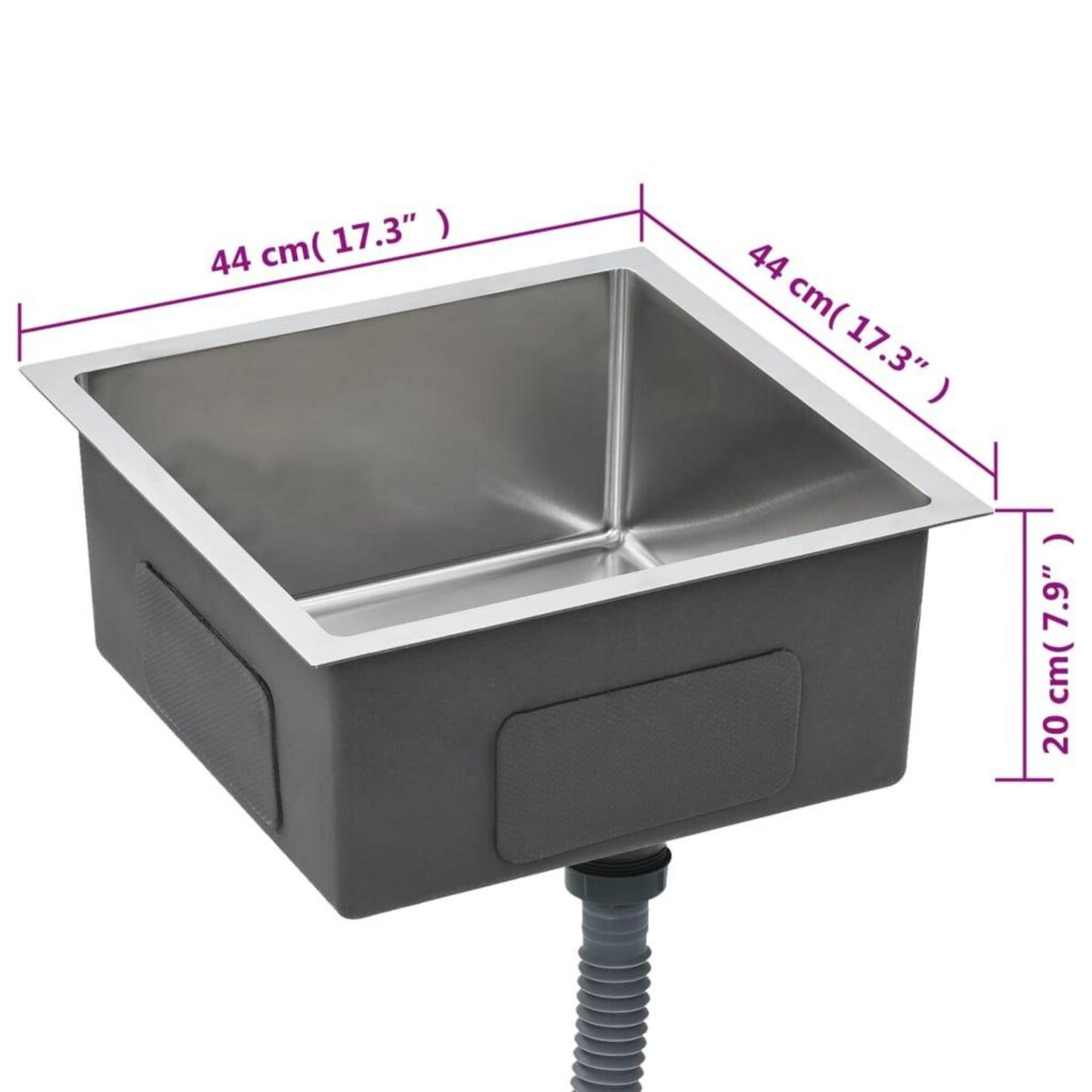 VIDAXL Evier de cuisine fait a la main Acier inoxydable