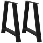 VIDAXL Pieds de table basse forme de A 2 pcs noir 70x(72-73) cm acier