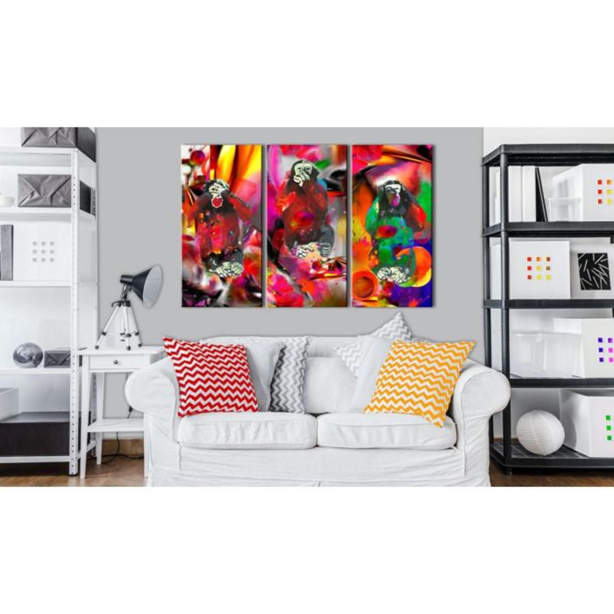 Paris Prix Tableau Imprimé 3 Panneaux  Crazy Monkeys