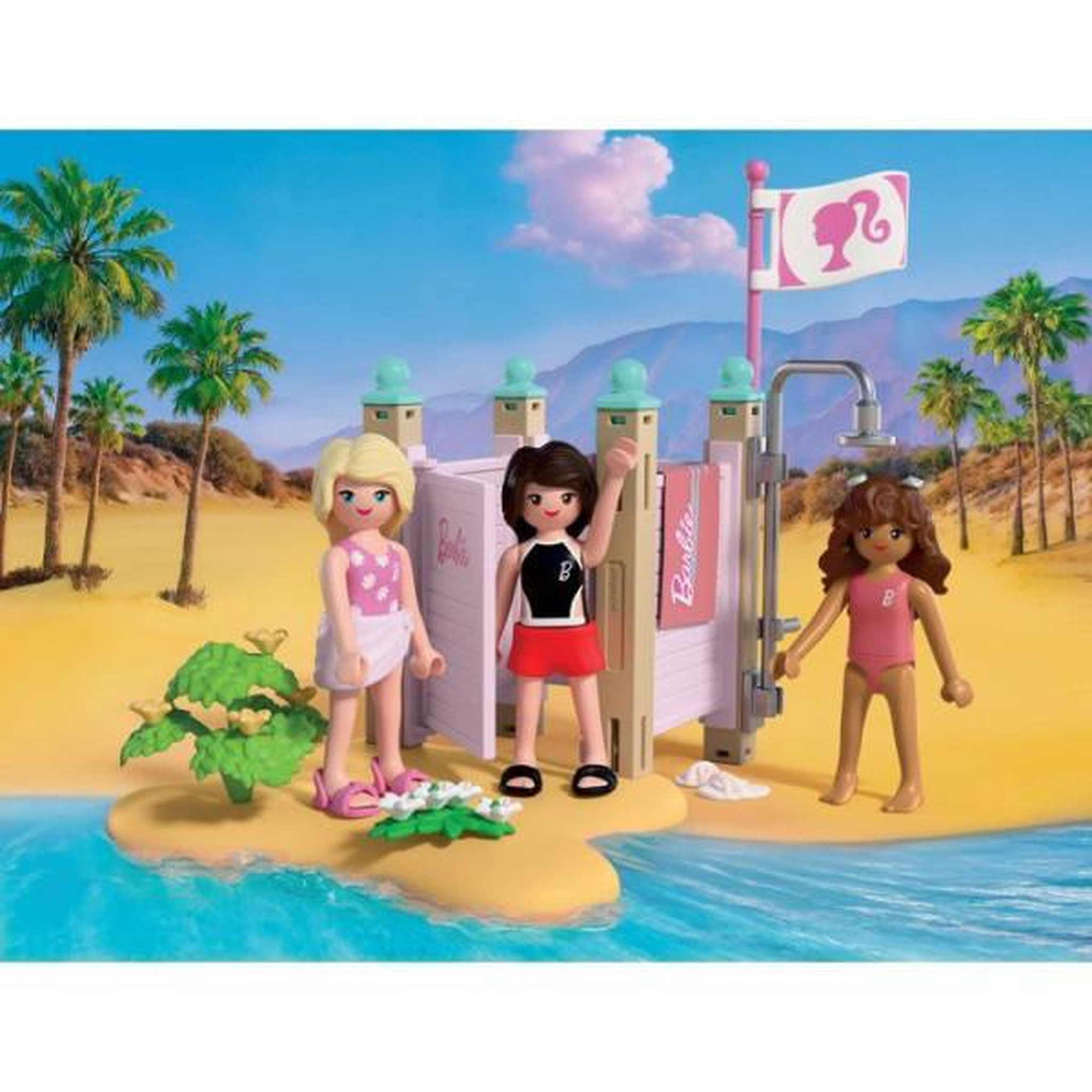 Voir la diapositive 2 : PLAYMOBIL PLAYMOBIL 72124 Barbie Cabine de plage, 54 pieces, Des 4 ans