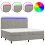 Voir la diapositive 2 : VIDAXL Sommier a lattes de lit avec matelas LED Gris clair 200x200 cm