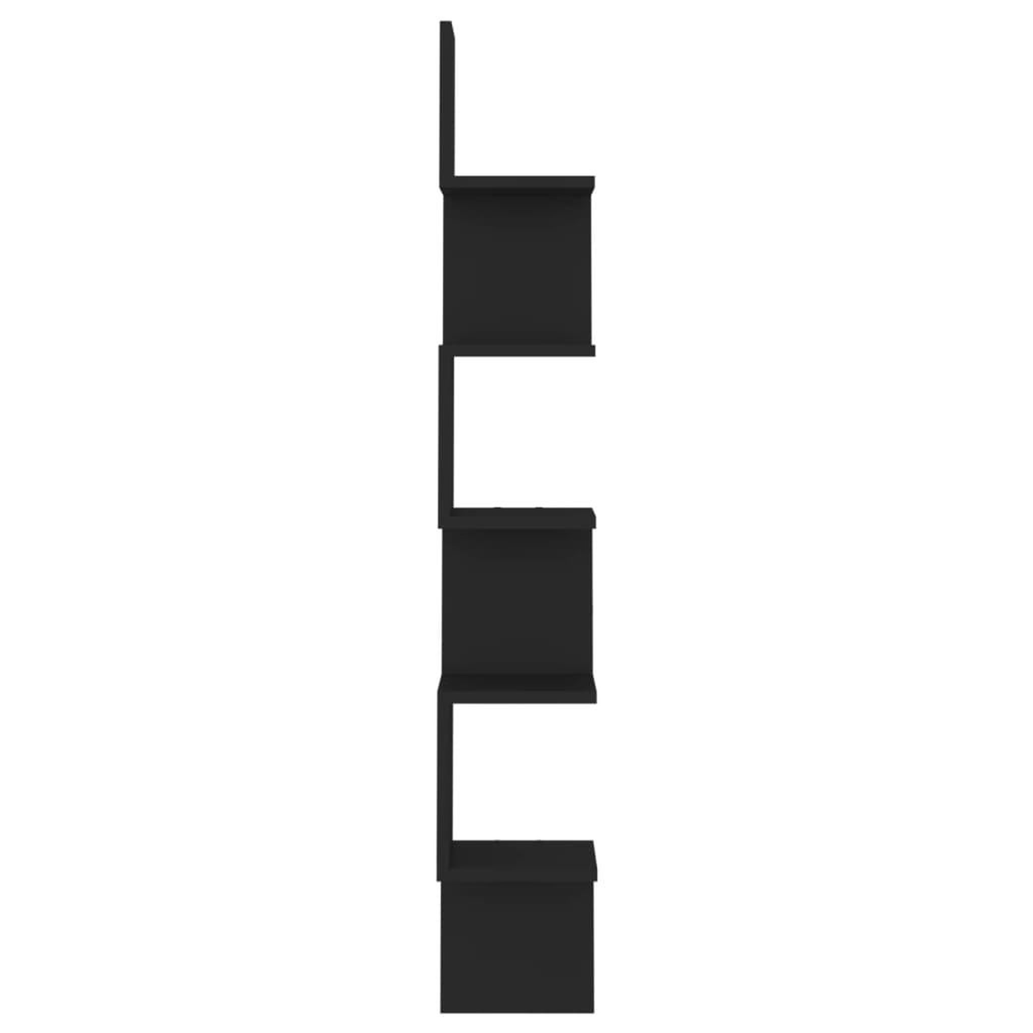 Voir la diapositive 3 : VIDAXL Etagere d'angle murale Noir 20x20x127,5 cm Bois d'ingenierie