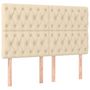 Voir la diapositive 2 : VIDAXL Tetes de lit 4 pcs Creme 80x7x78/88 cm Tissu