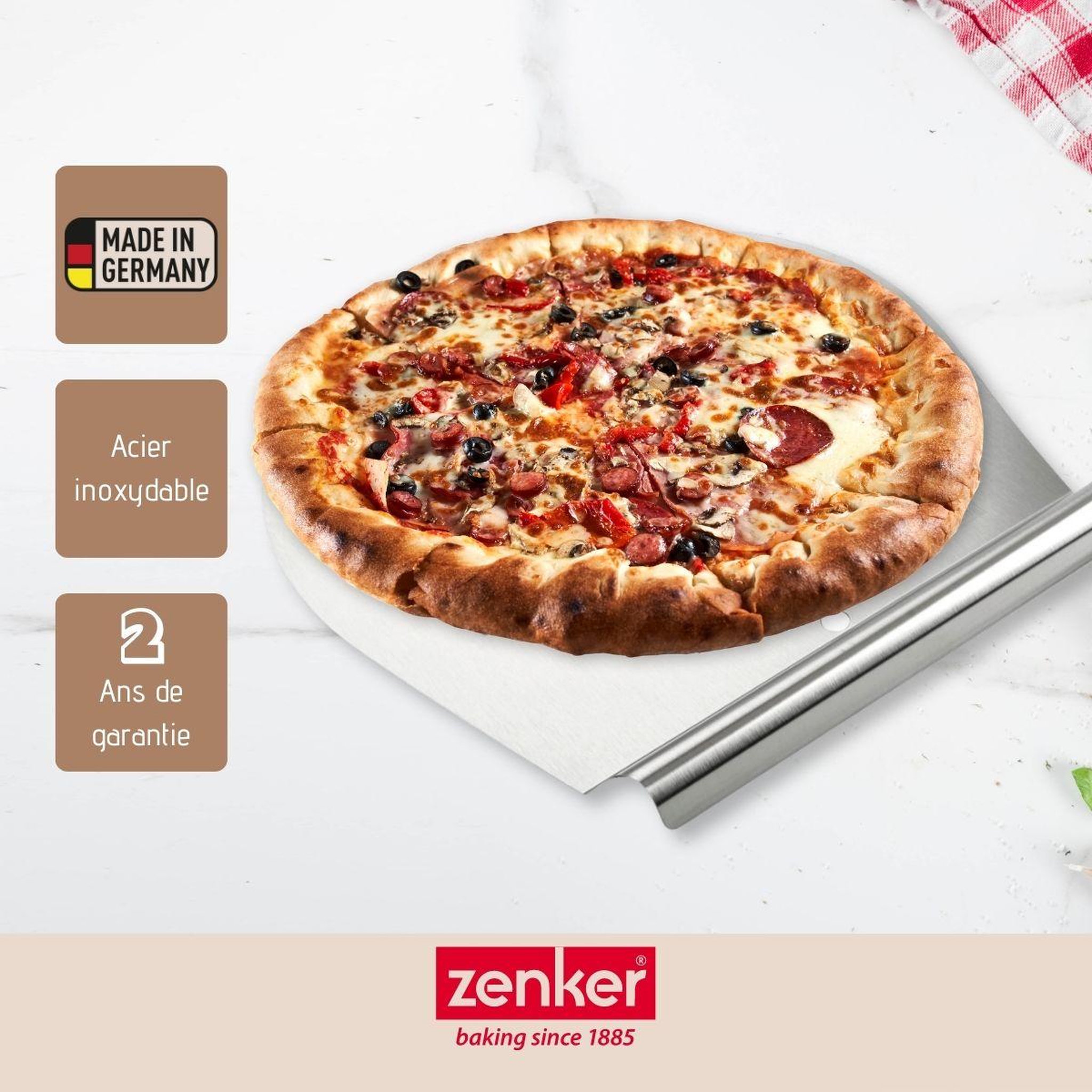 Voir la diapositive 4 : ZENKER Pelle à gâteau ou pelle à pizza 28 cm zenker smart pastry