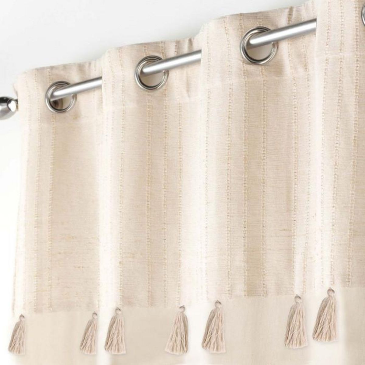 Paris Prix Rideau à Œillets Pompons  Izigold  140x240cm Beige