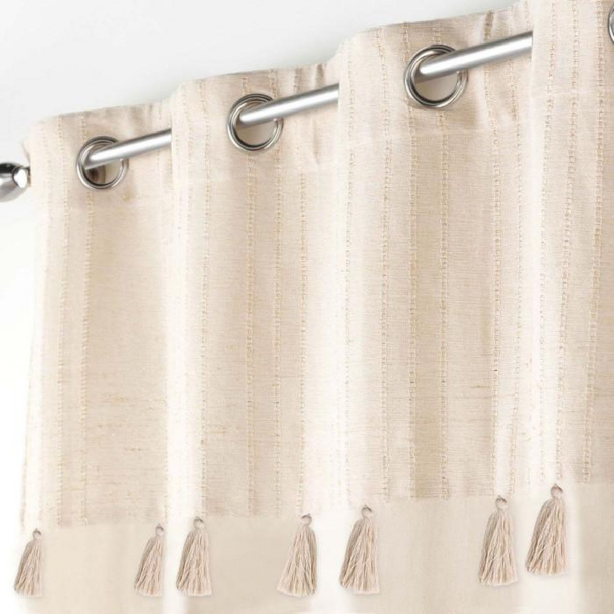 Paris Prix Rideau à Œillets Pompons  Izigold  140x240cm Beige