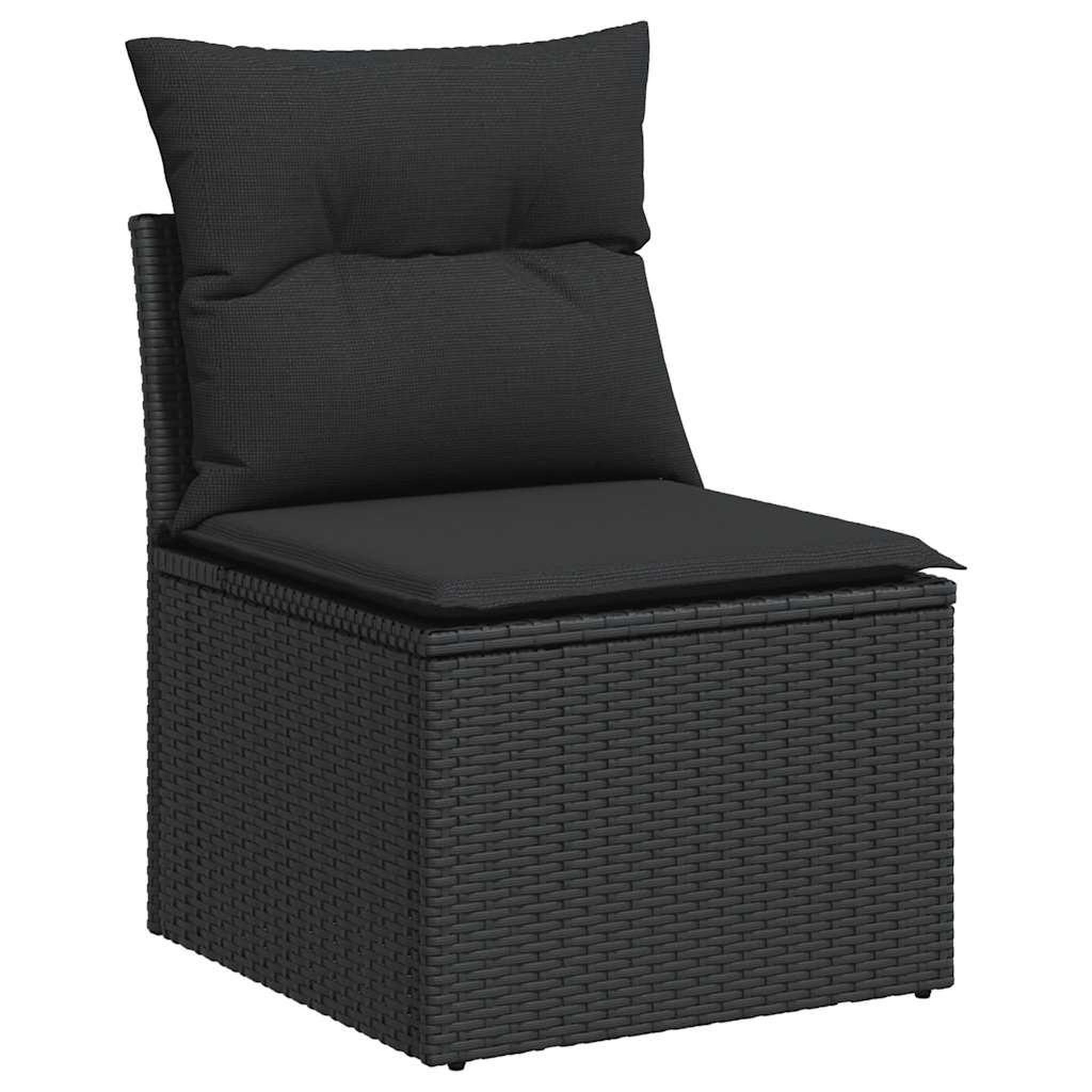 Voir la diapositive 4 : VIDAXL Salon de jardin avec coussins 9 pcs noir resine tressee acacia