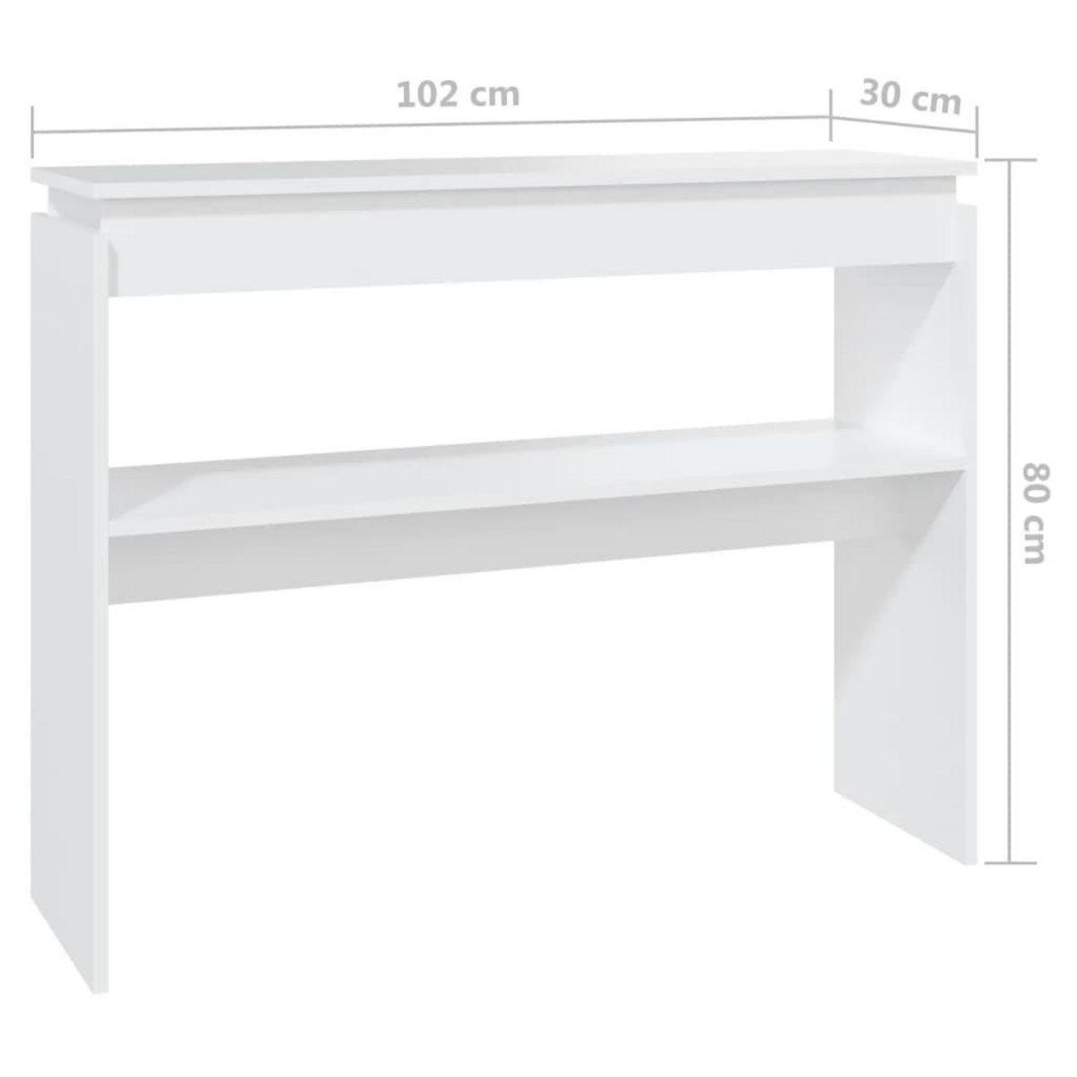 VIDAXL Table console blanc 102x30x80 cm bois d'ingenierie