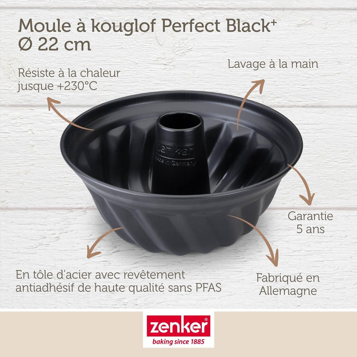 ZENKER Moule à kouglof 22 cm Zenker PerfectBack+