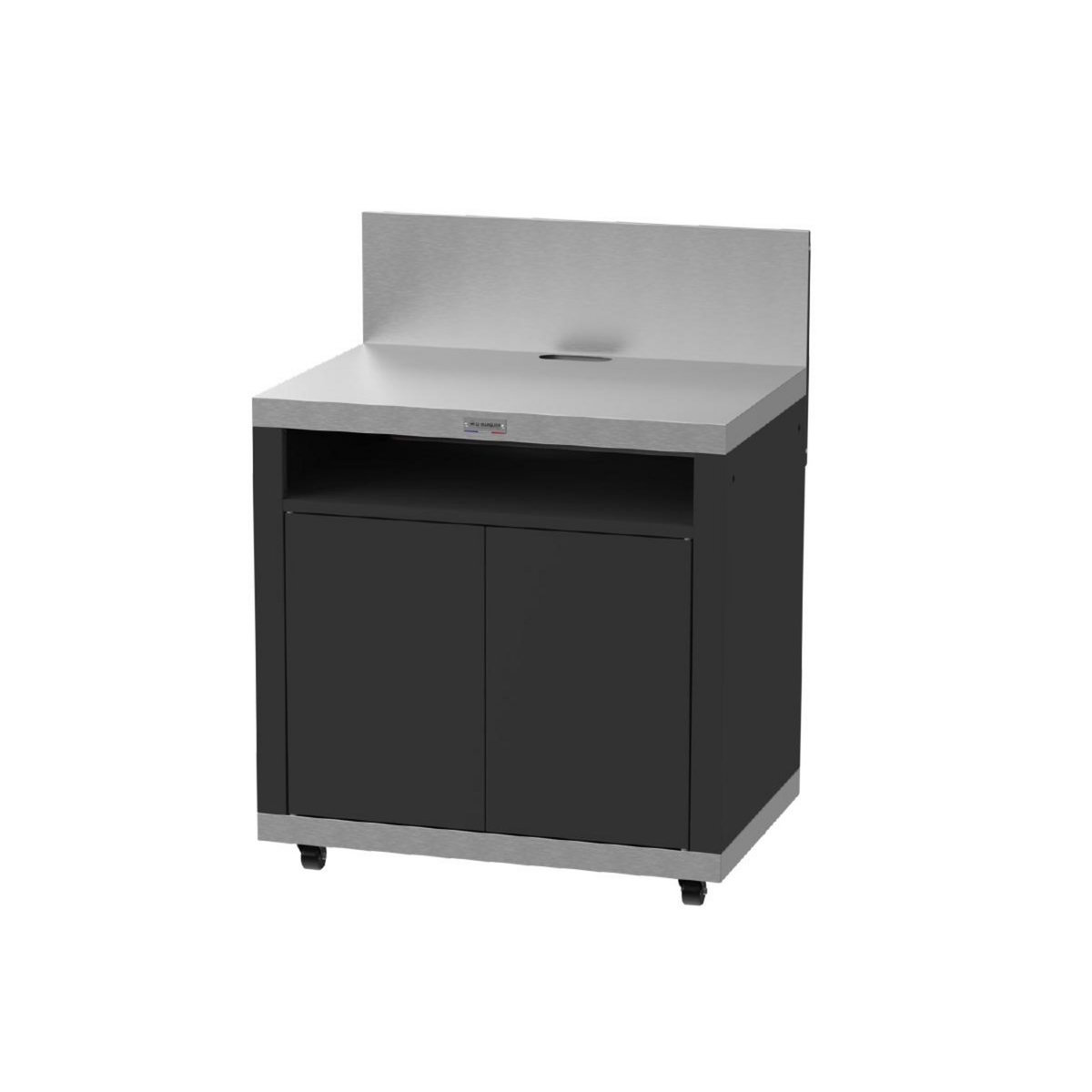 Le marquier Desserte cuisine Duo inox et acier noir - Le Marquier