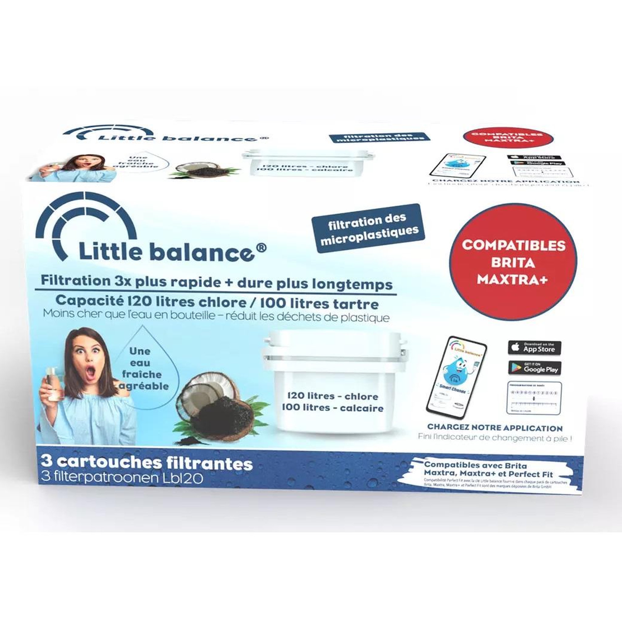 Voir la diapositive 2 : LITTLE BALANCE Pack de 6 cartouches maxtra pour carafe - 8589