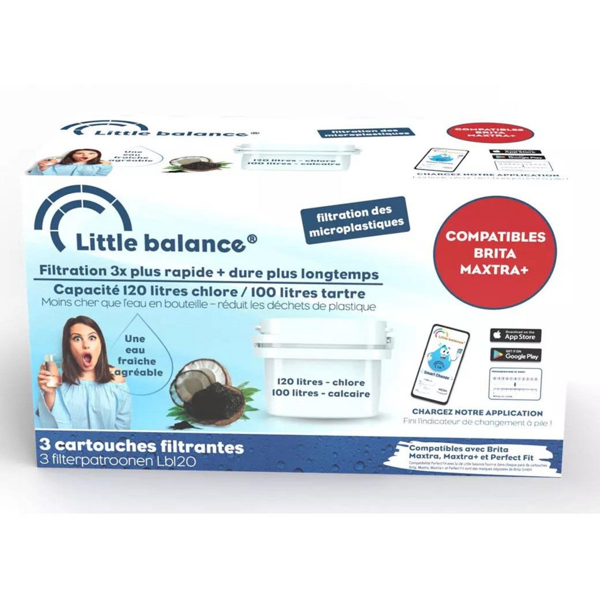 LITTLE BALANCE Pack de 6 cartouches maxtra pour carafe - 8589