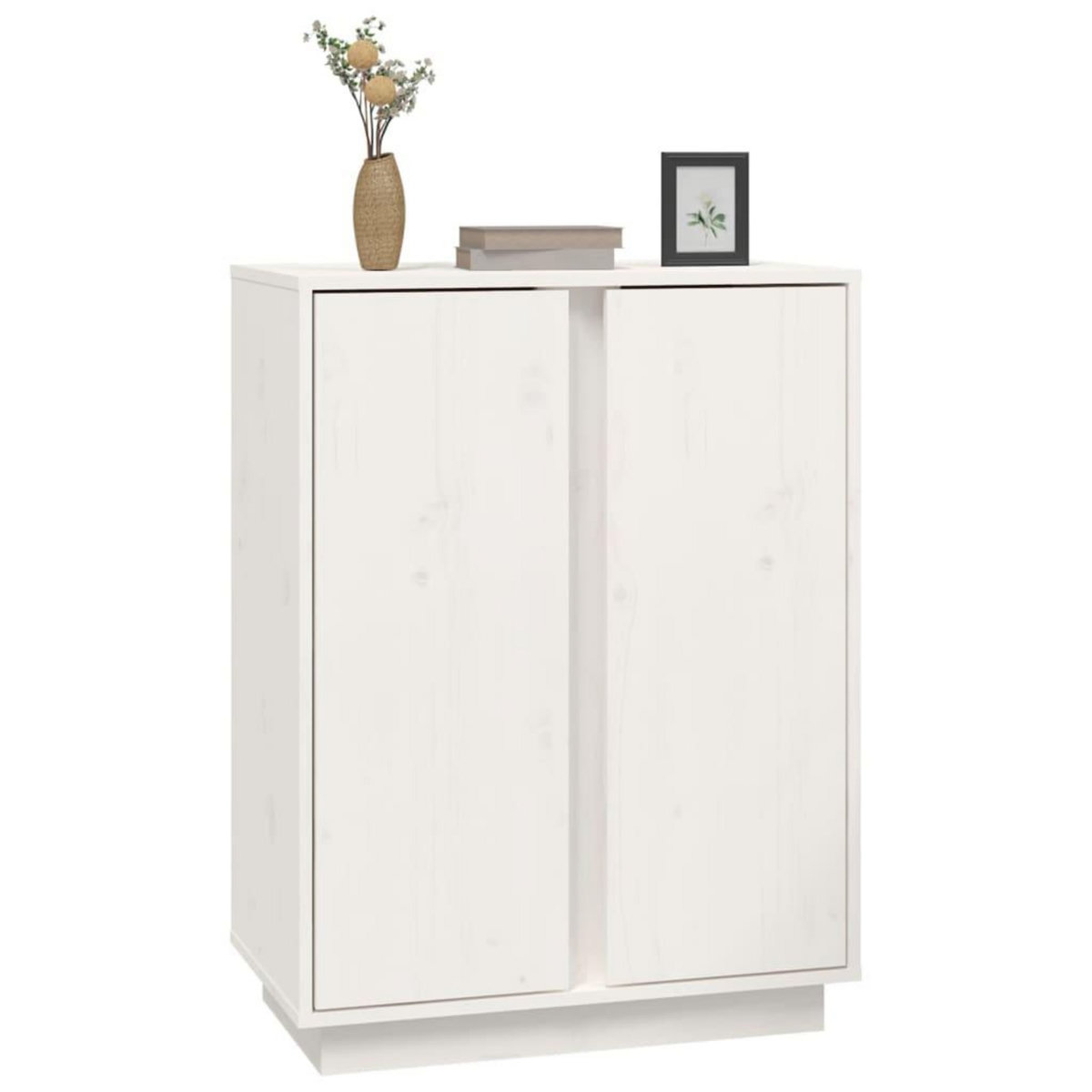 VIDAXL Buffet Blanc 60x35x80 cm Bois massif de pin