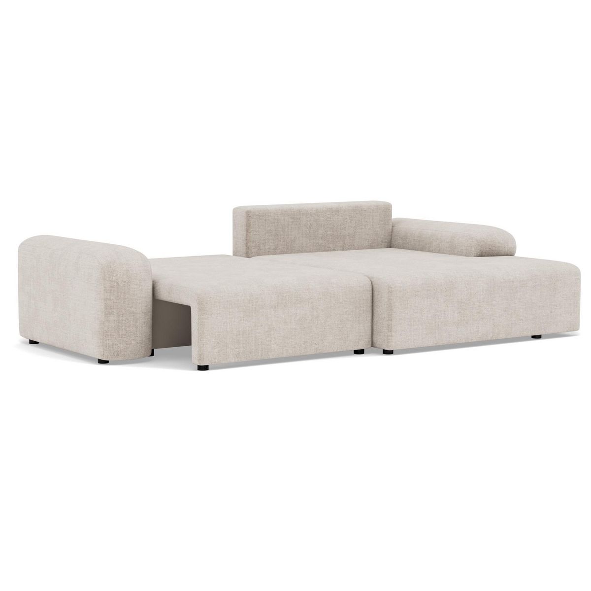 BEST MOBILIER Rebecca - canapé d'angle droit 4 places convertible avec coffre en velours texturé