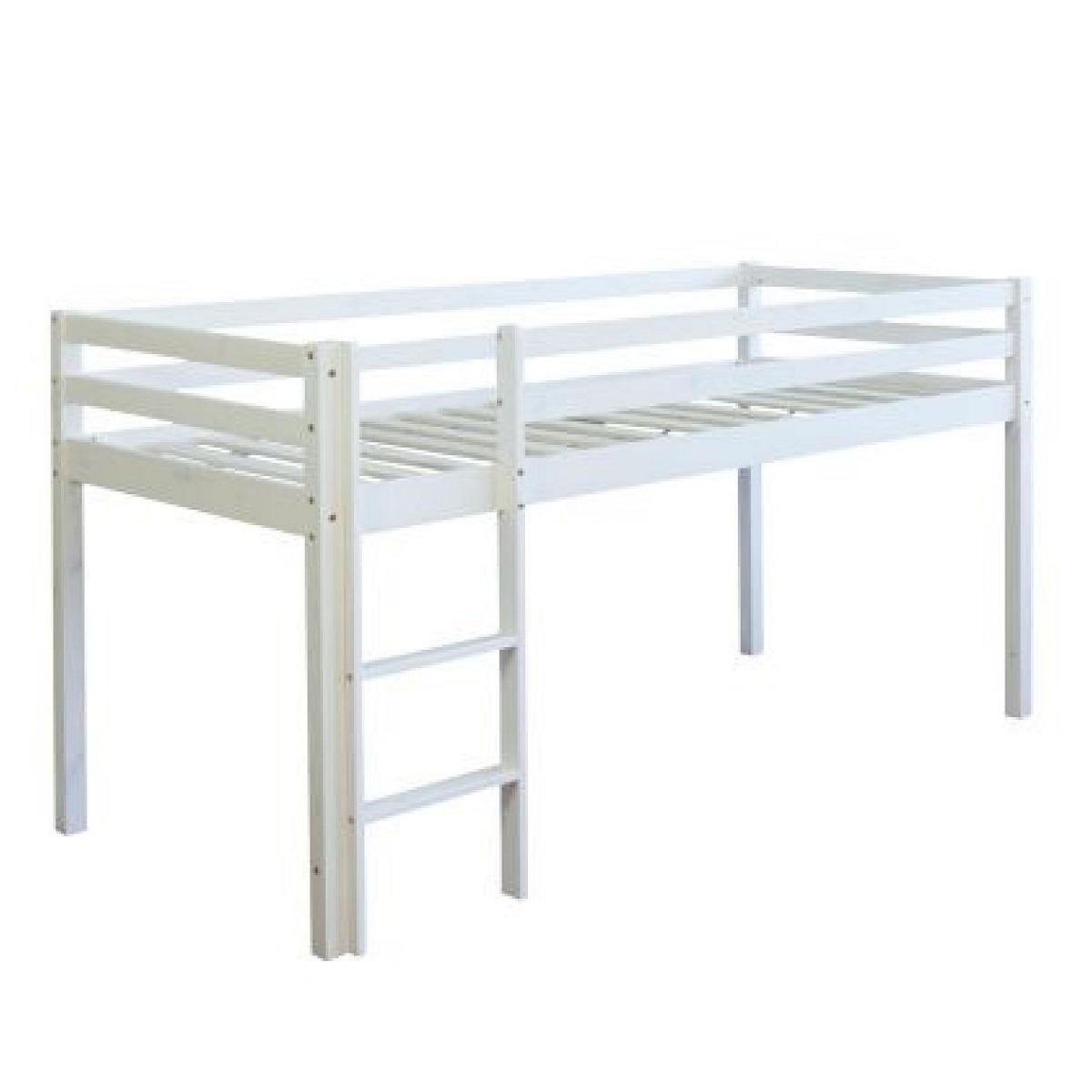 HomeStyle4U Lit mi-hauteur avec rideaux - bleu