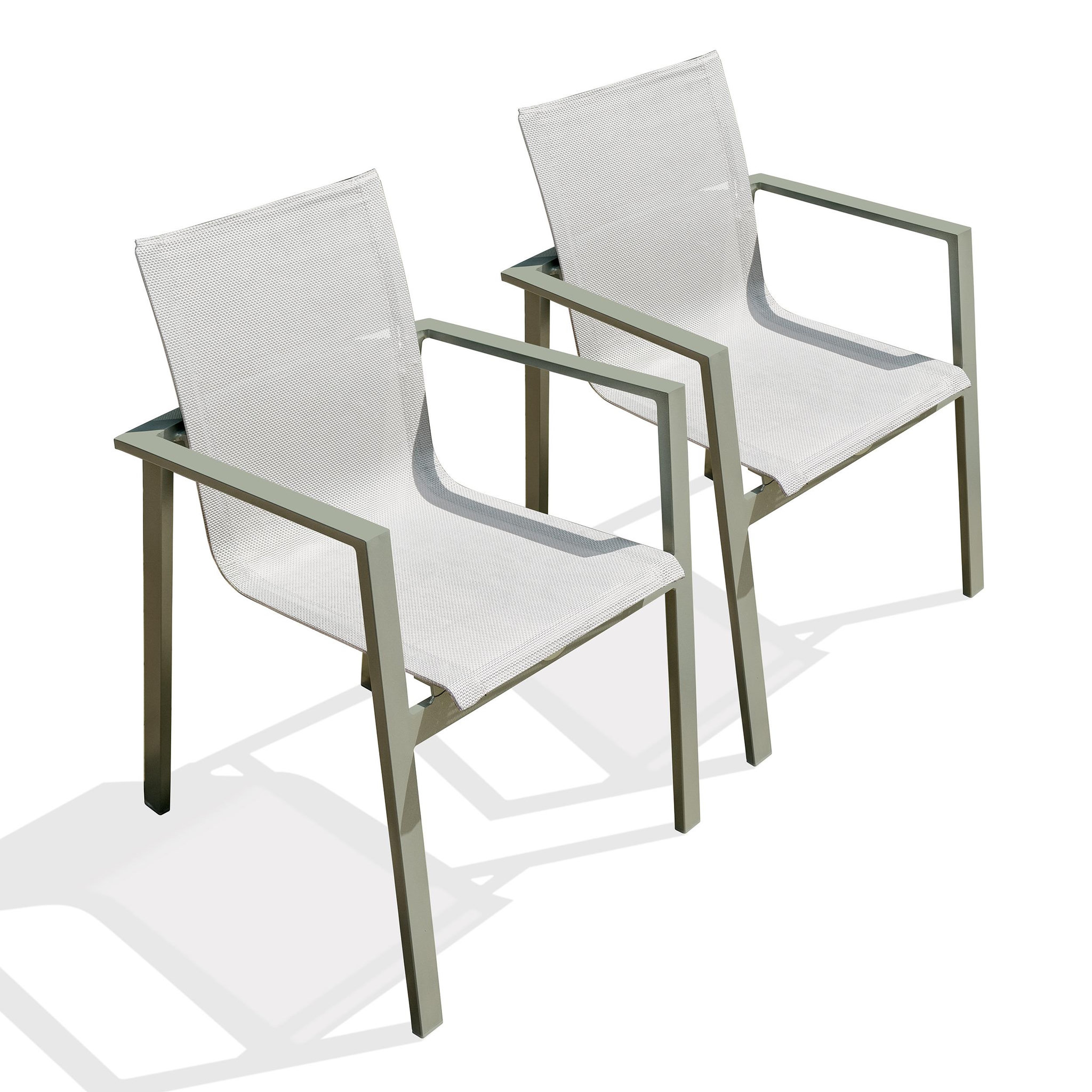 Voir la diapositive 1 : DCB GARDEN Lot de 2 fauteuils de jardin empilables en aluminium