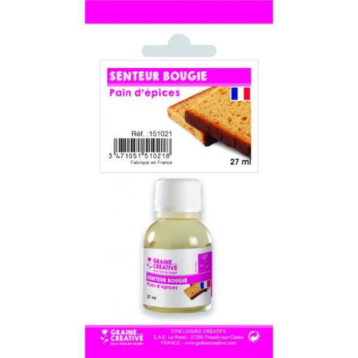 Graine créative Parfum pour bougies 27 ml - Senteur pain d'épices