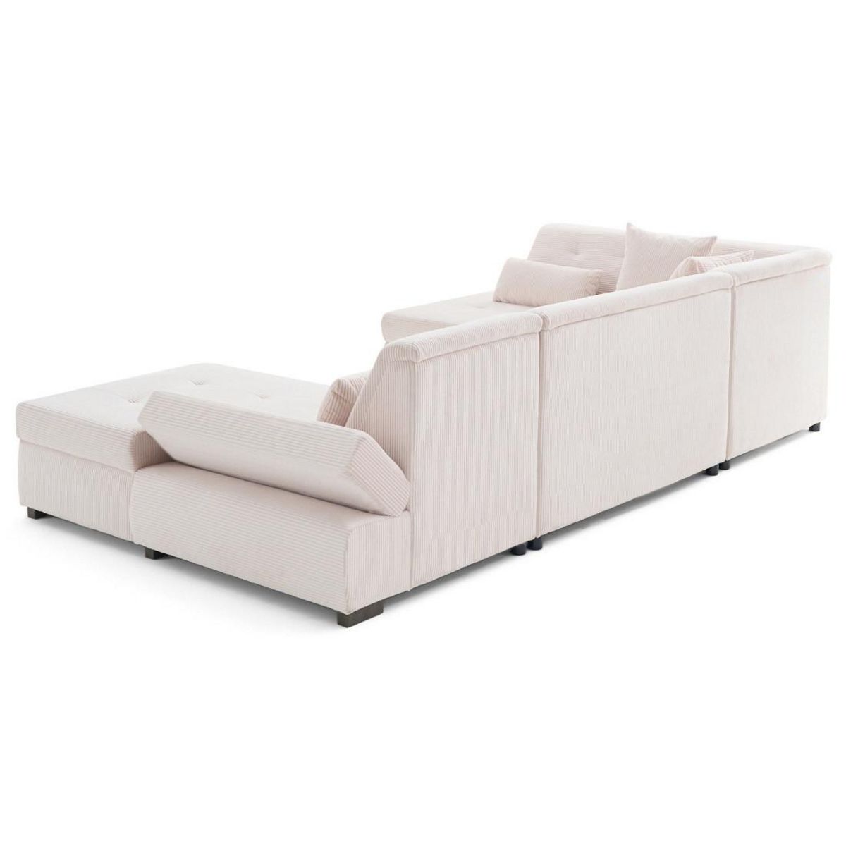 LISA DESIGN Vermont s - canapé panoramique d'angle gauche 7 places en velours côtelé