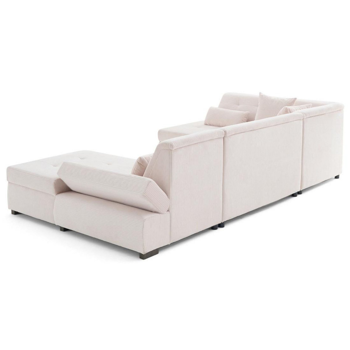 LISA DESIGN Vermont s - canapé panoramique d'angle gauche 7 places en velours côtelé