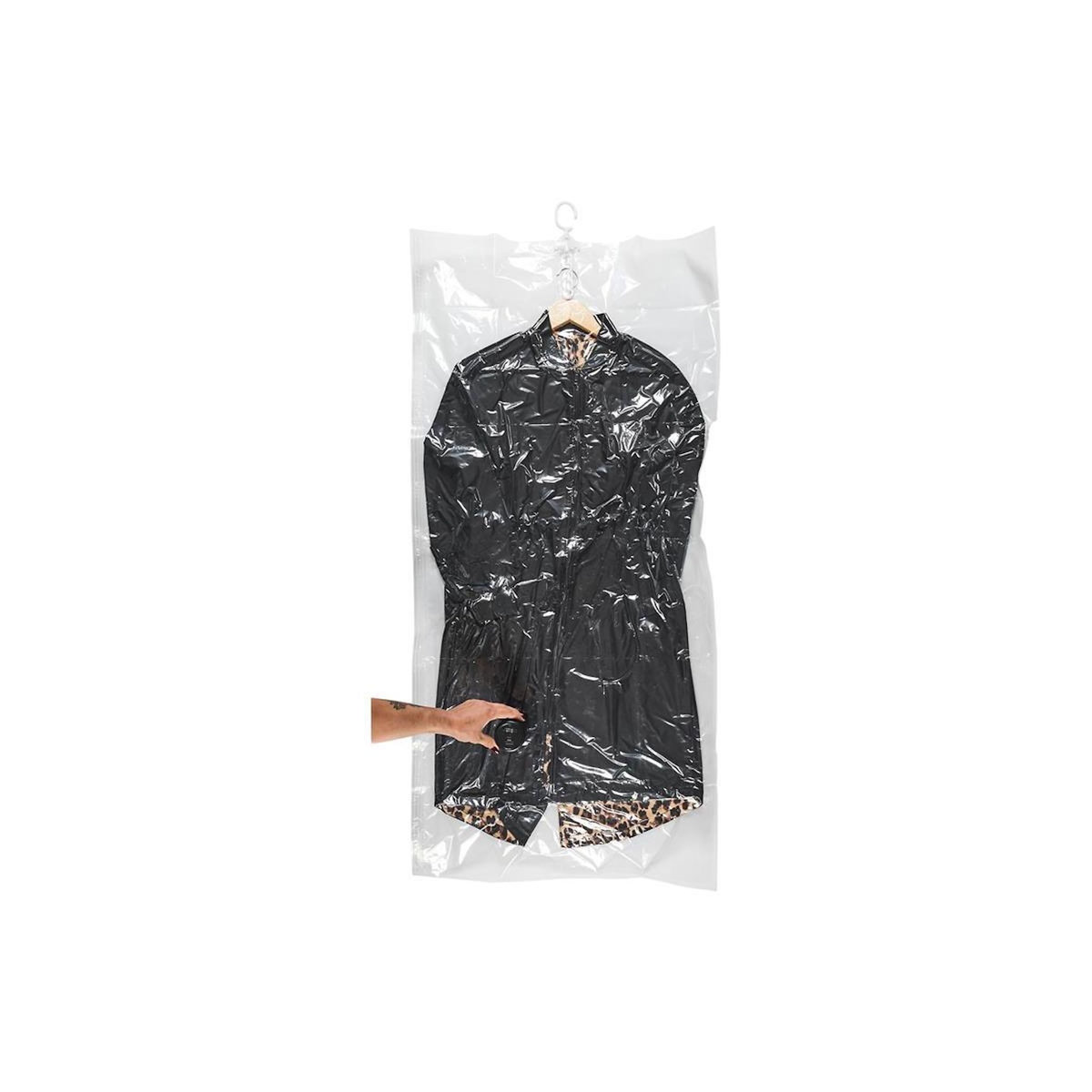 Paris Prix Housse de Rangement Avec Cintre  Vide d'Air  145cm Transparent