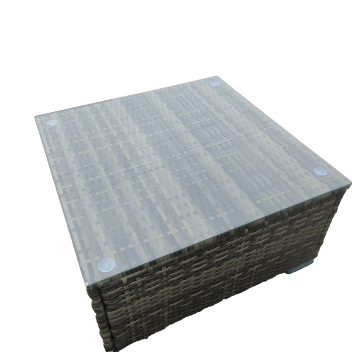 CONCEPT USINE salon de jardin modulable 6 places en résine tressée - gris sombre et beige ALDABRA