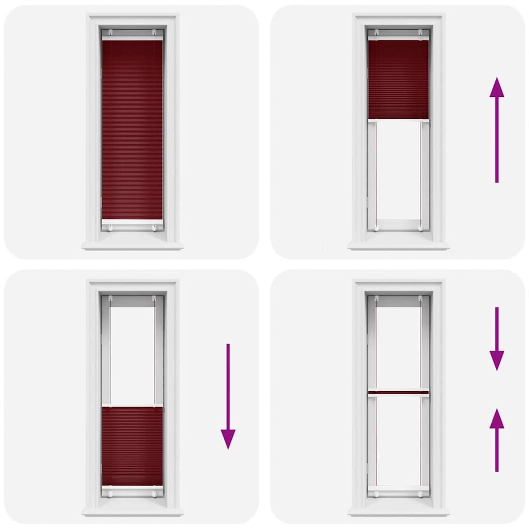 Voir la diapositive 5 : VIDAXL Store plisse rouge bordeaux 50x150 cm largeur du tissu 49,4 cm