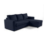 Voir la diapositive 2 : BEST MOBILIER Martha - canapé d'angle réversible 4 places - convertible avec coffre - en tissu