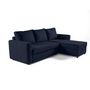 Voir la diapositive 2 : BEST MOBILIER Martha - canapé d'angle réversible 4 places - convertible avec coffre - en tissu