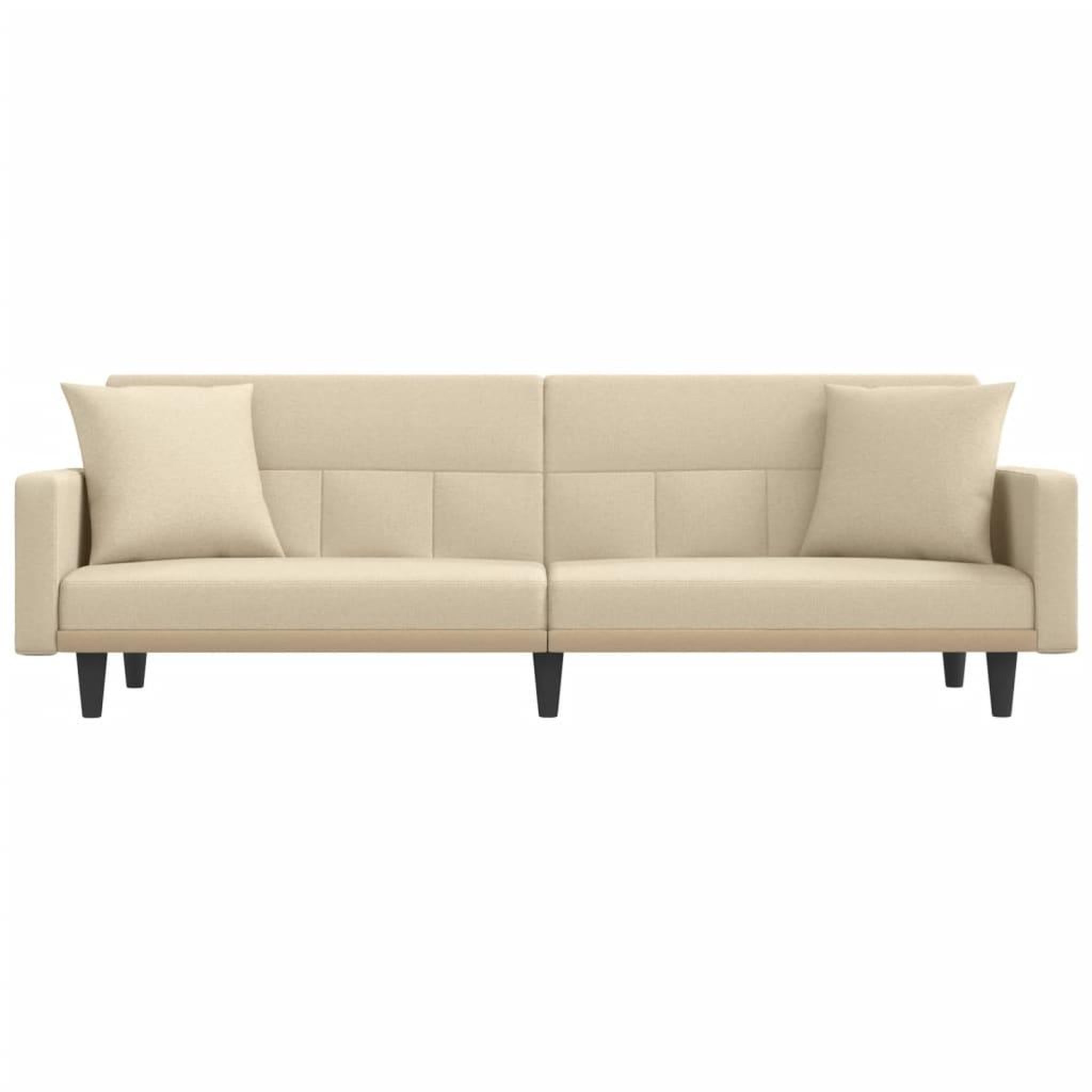Voir la diapositive 4 : VIDAXL Canape-lit avec coussins creme tissu