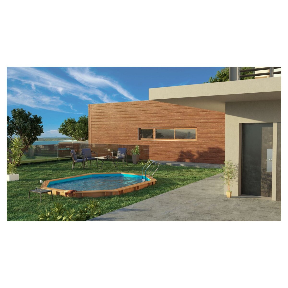 Habitat et Jardin Piscine bois rectangle Toledo - 3.00 x 2.00 x
