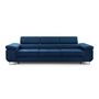 Voir la diapositive 5 : BEST MOBILIER Pablo - canapé 3 places - convertible avec têtières réglables - en velours
