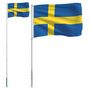 Voir la diapositive 2 : VIDAXL Drapeau de la Suede et mat 5,55 m Aluminium