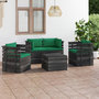 Voir la diapositive 1 : VIDAXL Salon palette de jardin 5 pcs avec coussins Bois de pin massif