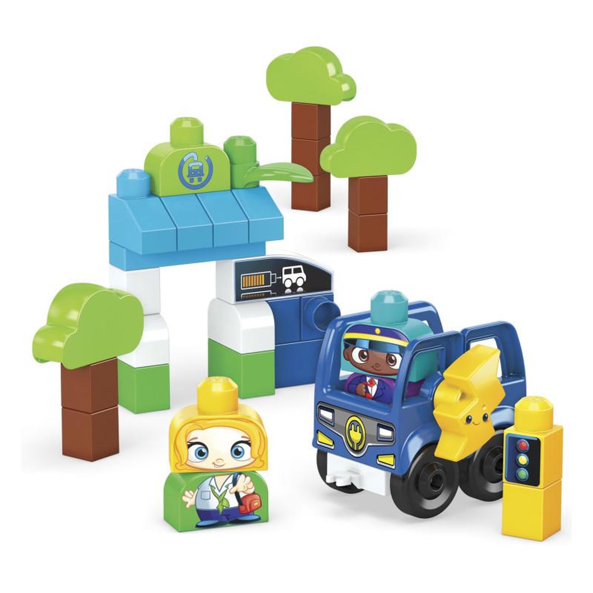 MEGA BLOKS Mega Bloks Green Town Charge and Drive Bus HDX90