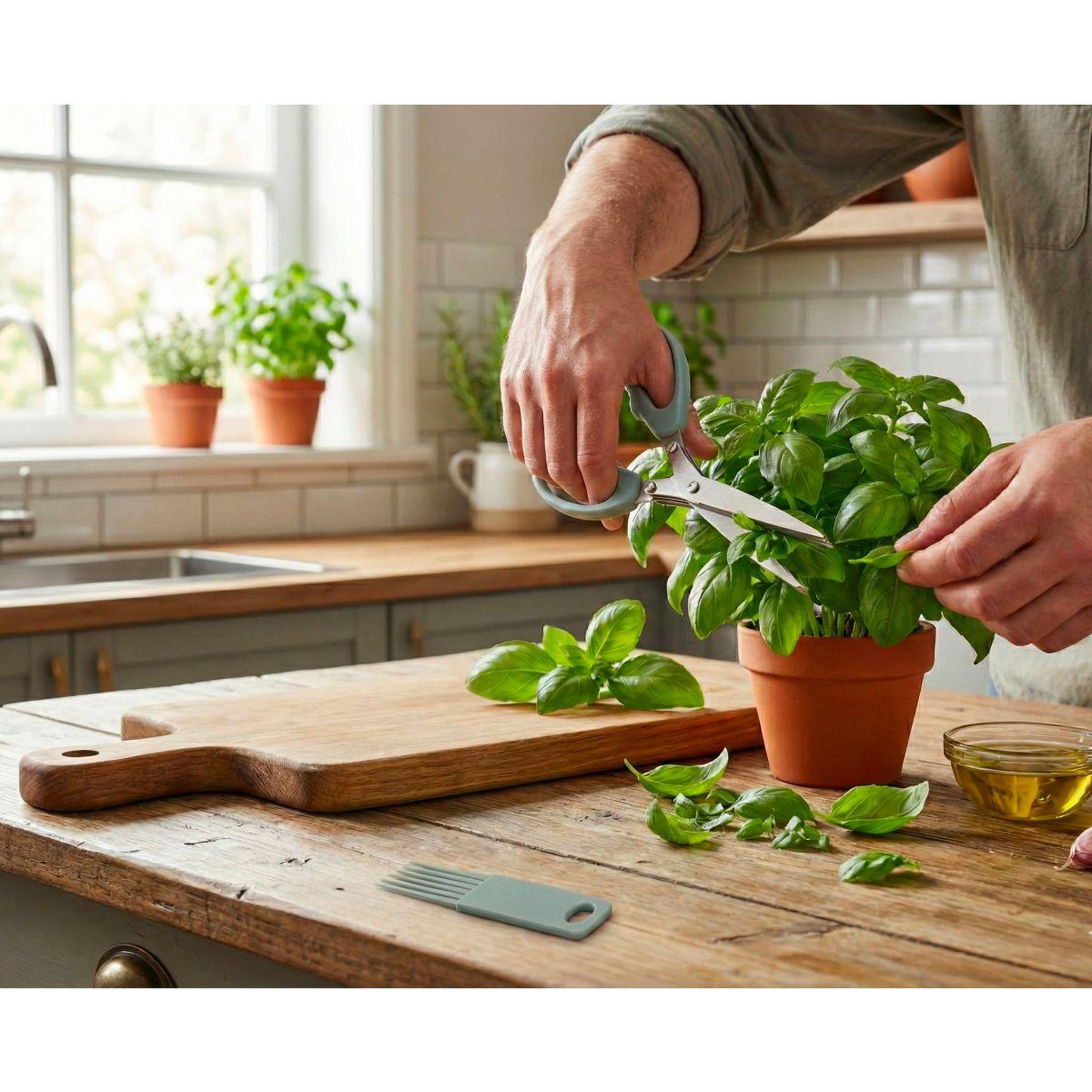 Voir la diapositive 2 : ESSENTIEL B Ciseaux à herbes à herbes avec peigne