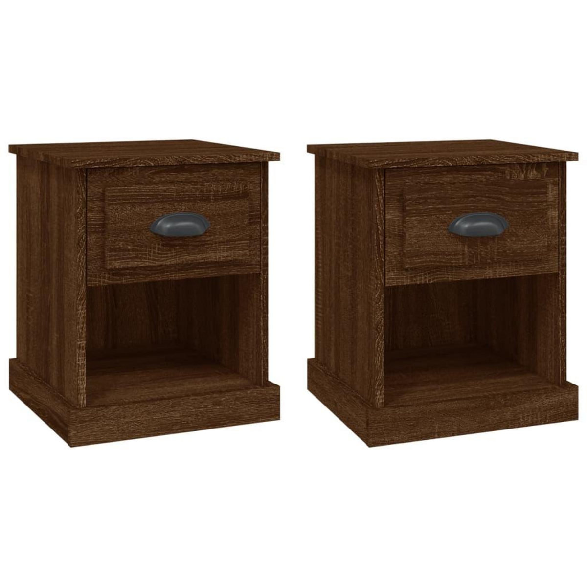 VIDAXL Tables de chevet 2pcs chene marron 39x39x47,5cm bois ingenierie