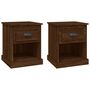 Voir la diapositive 2 : VIDAXL Tables de chevet 2pcs chene marron 39x39x47,5cm bois ingenierie