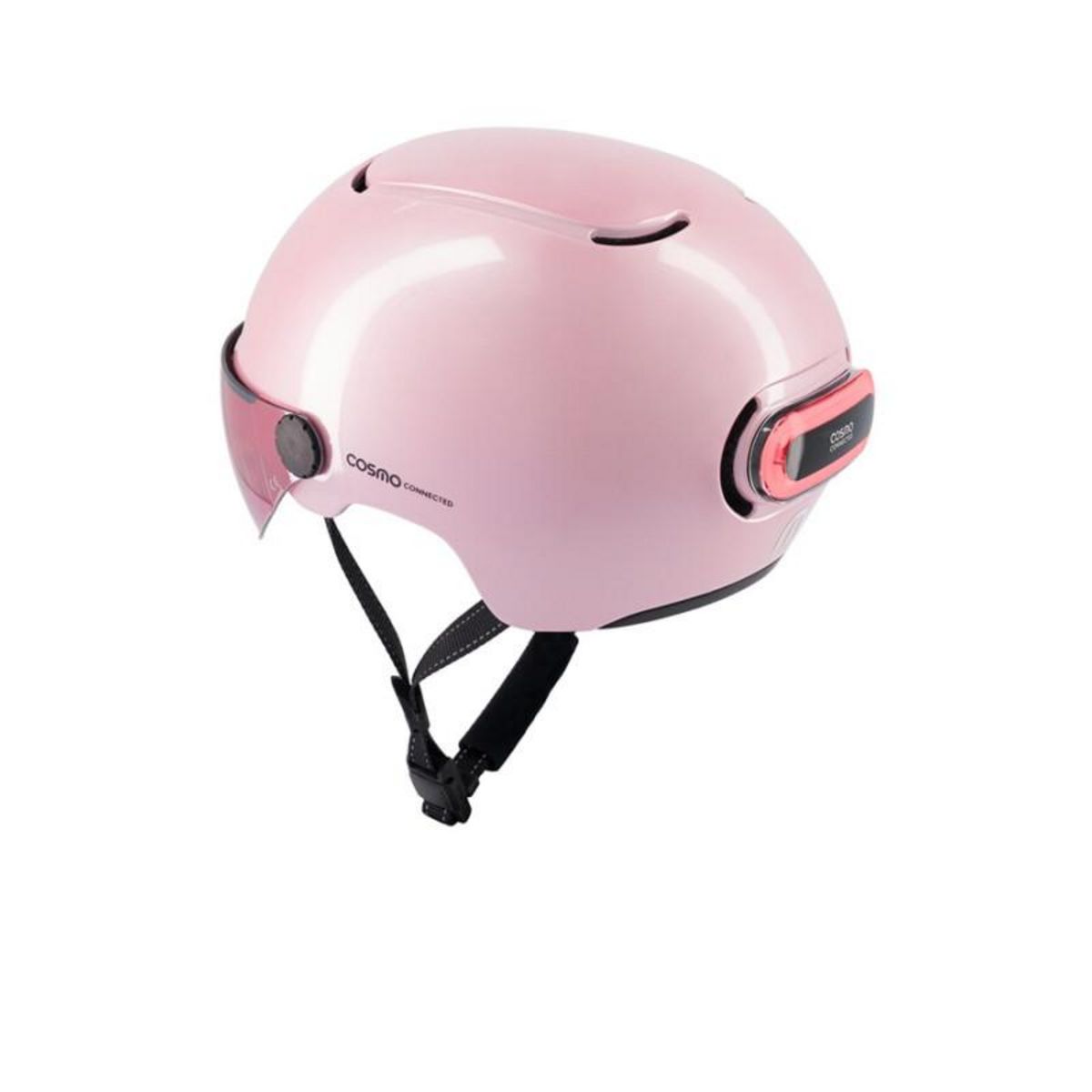 COSMO CONNECTED Casque vélo Cosmo Connected Fusion+ Rose Brillant Metallise
