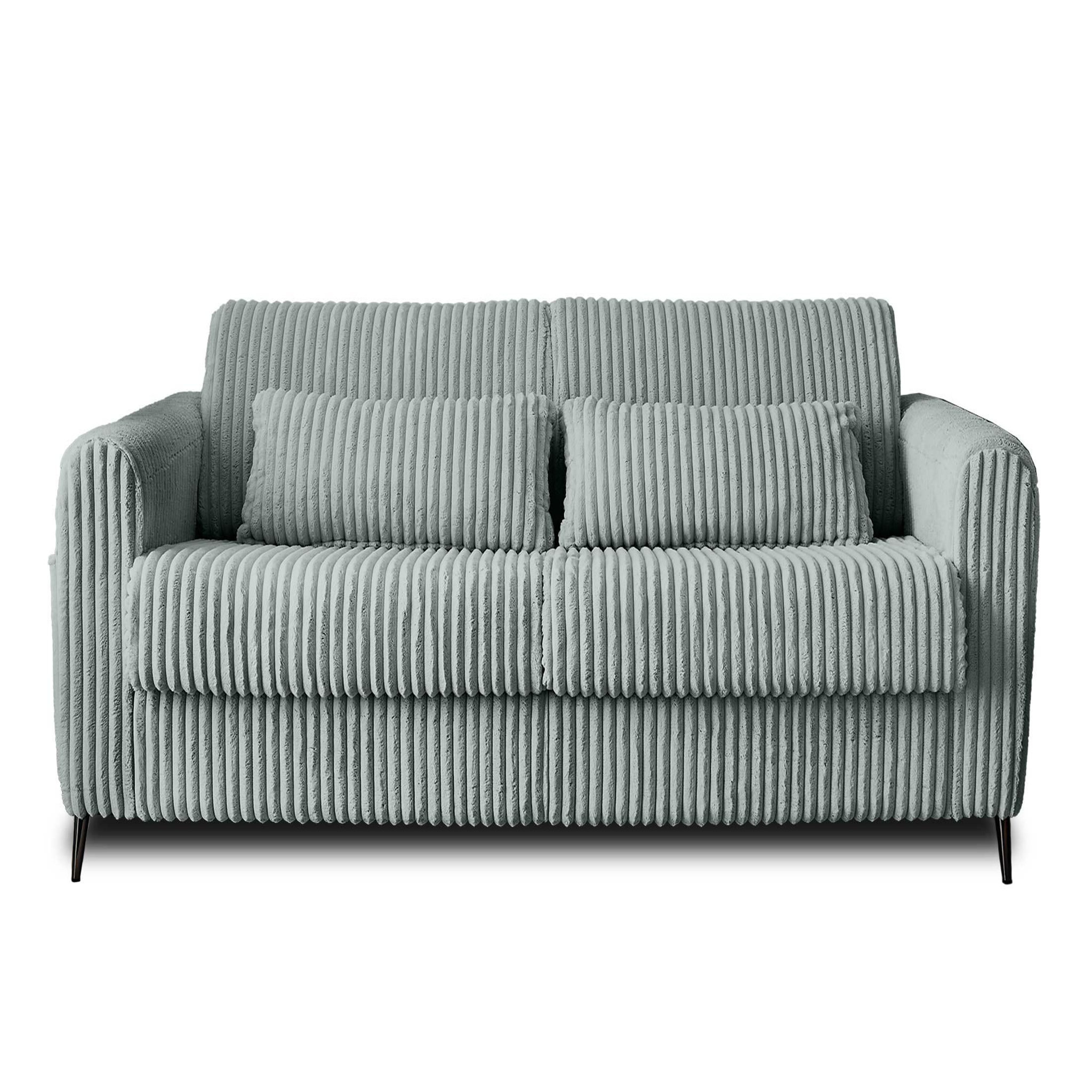 Voir la diapositive 1 : LISA DESIGN Owen - canapé 3 places convertible express couchage quotidien 140 cm matelas 12 cm en velours côtelé grosses côtes