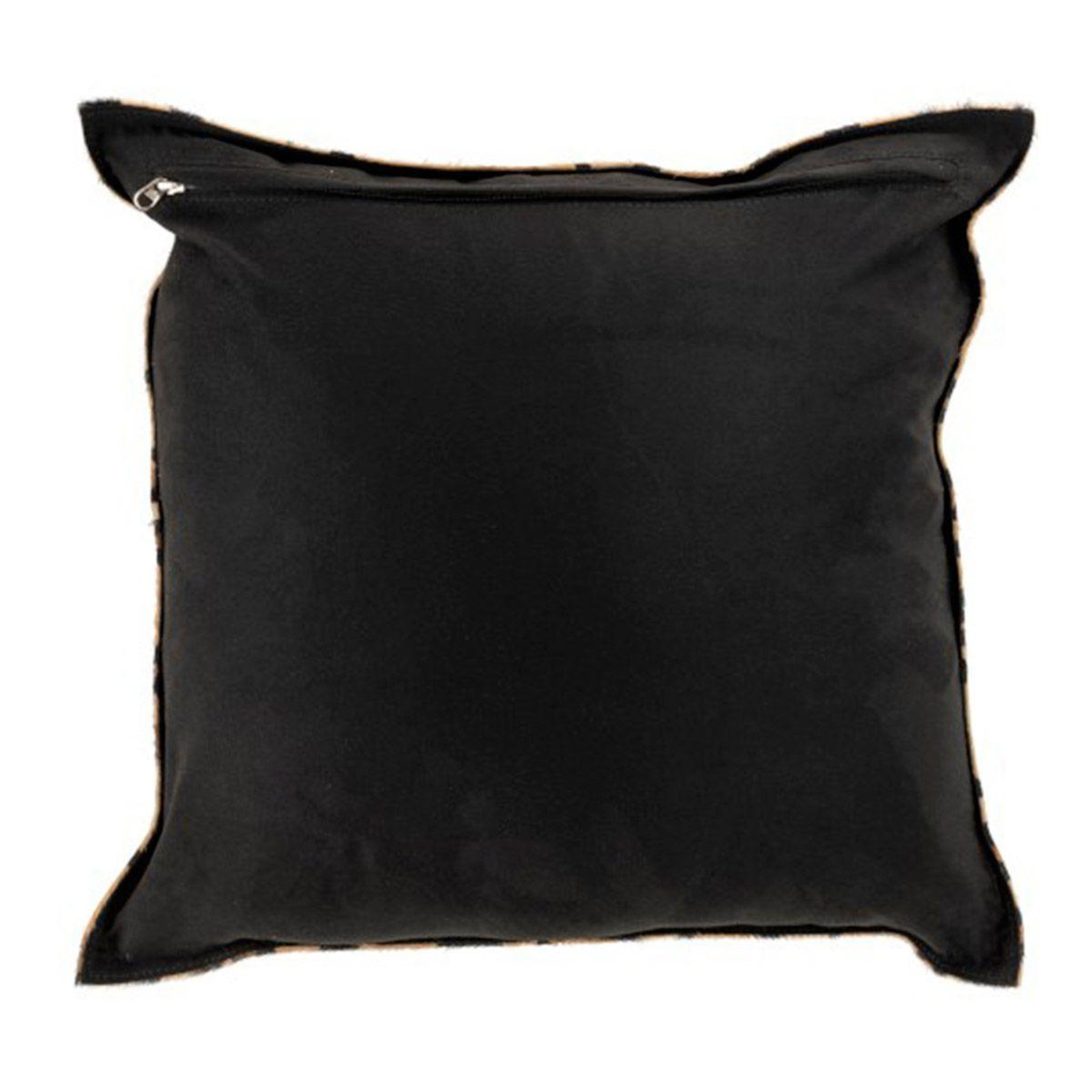 Voir la diapositive 2 : J-LINE Coussin déco en cuir  zèbre  44x44cm noir & blanc