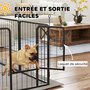 Voir la diapositive 4 : PAWHUT Parc enclos chien modulable pliable 8 panneaux porte verrouillable acier époxy noir