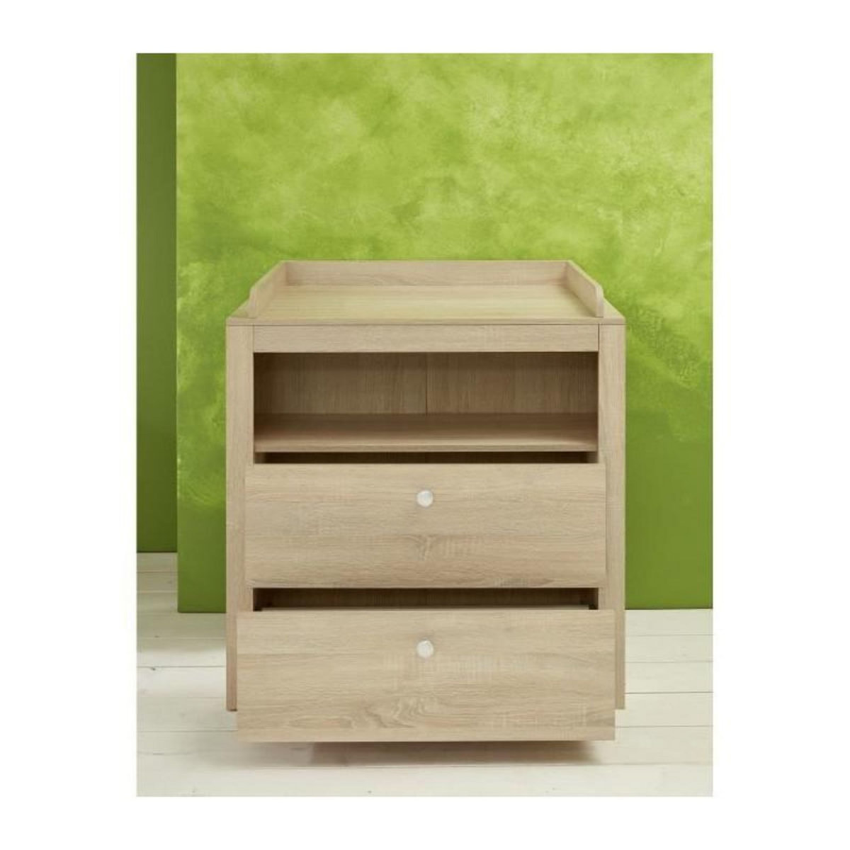 TREND TEAM OLIVIA SONOMA Chambre bebe complete : lit 70*140cm + commode + armoire - Chene naturel