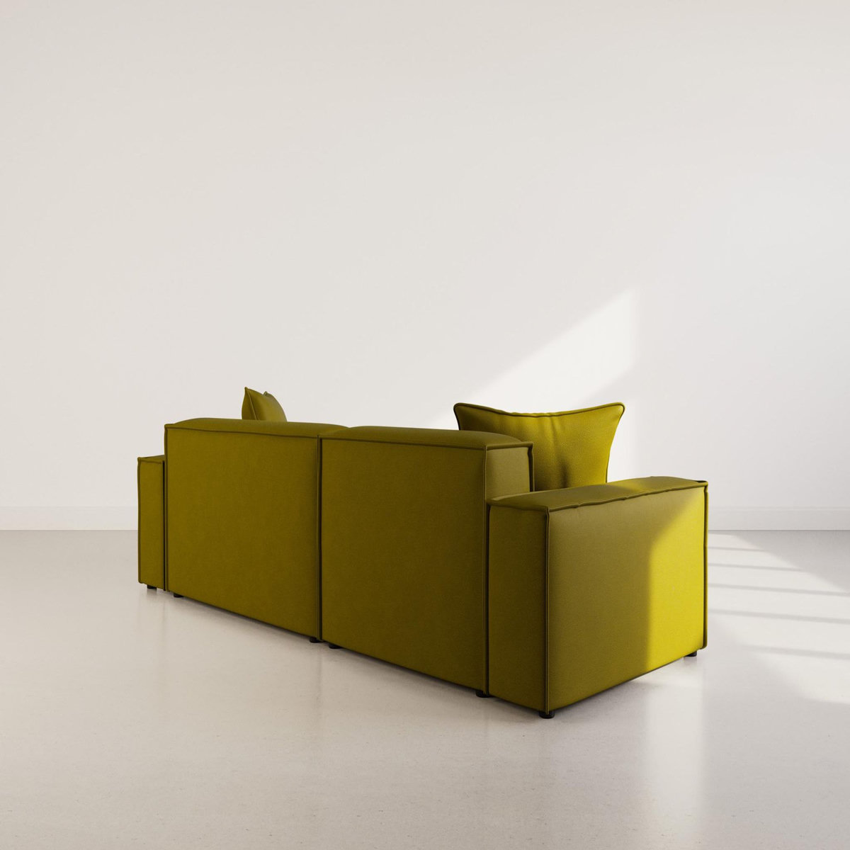 BEST MOBILIER Atlas - canapé d'angle réversible 4 places en velours texturé